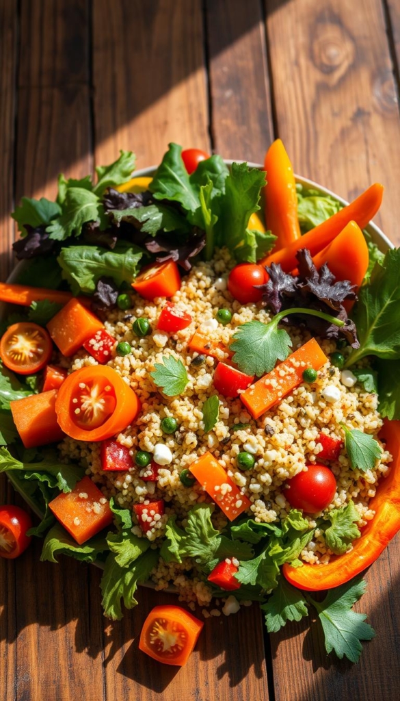 Salade de quinoa aux légumes croquants